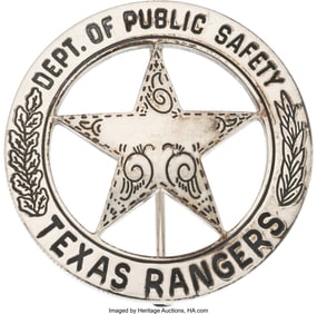 40127: Texas Ranger DPS Cinco Peso Ranger Badge. Pol