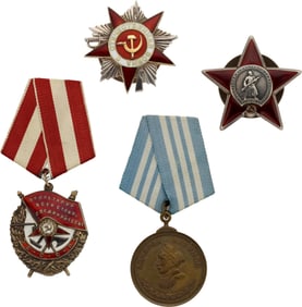40236: Four Soviet Era Russian Numbered Orders and Meda