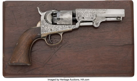 40046: Cased and Engraved Colt Model 1849 Pocket Revolv