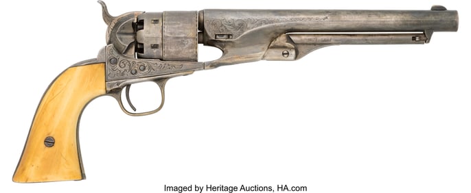 40049: Custom Engraved Colt 1860 Army Percussion Revolv
