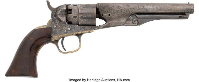40053: Engraved Colt Model 1862 Police Single Action Re