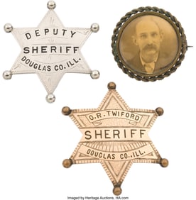 40138: Law Enforcement Badges and Photo of Otto R. Twif