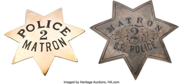 40139: Pair of Vintage Police Matron Badges. Includes