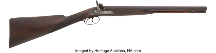 40259: Engraved Deane & Sons Double Barrel Percussion S