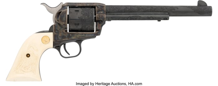 40077: Custom Engraved Colt Third Generation Single Act