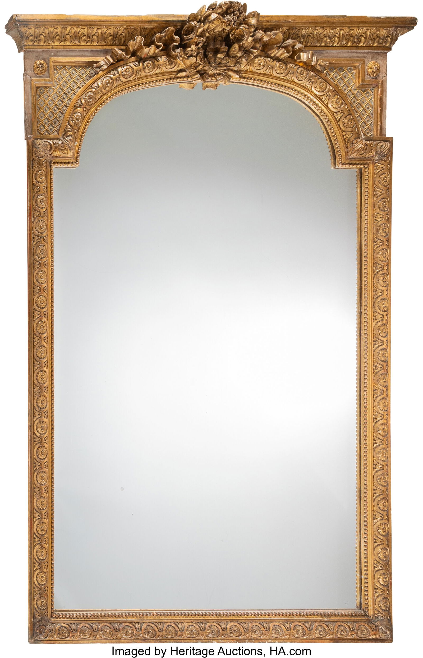 61001&colon; A Napoleon III Carved Gilt Wood Mirror&comma; circa 18