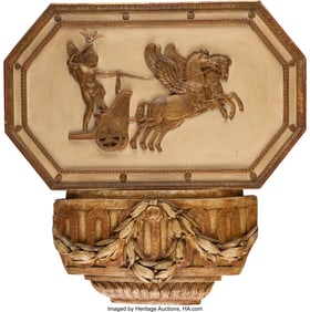 61085&colon; An Empire-Style Gilt Wood Plaque&colon; Chariot 33-1&sol;4