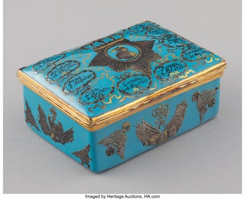 61067&colon; A German Partial Gilt and Enameled Covered Box