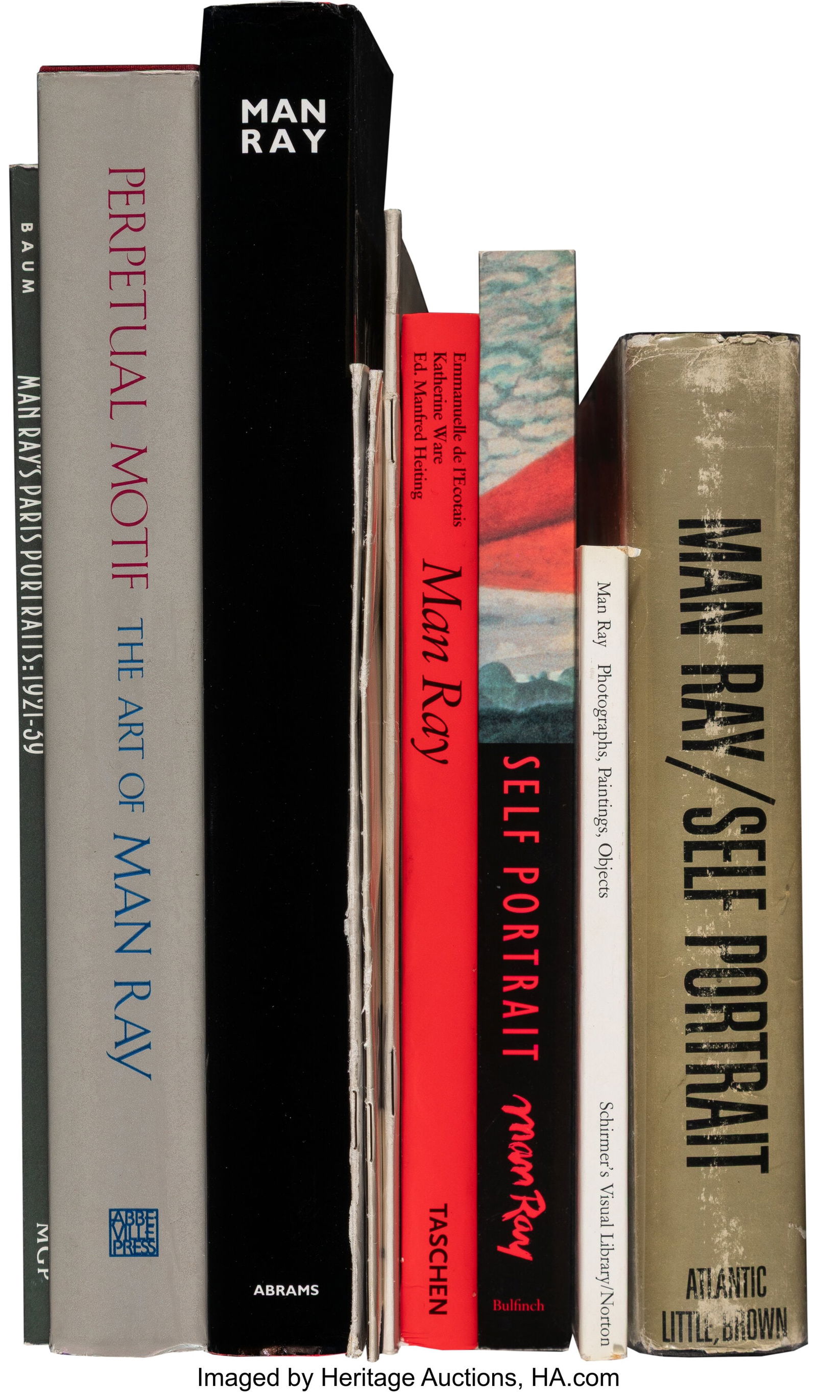 Man Ray (American, 1890-1976) Man Ray Ten books: Man Ray (American, 1890-1976) Man Ray Ten books on the artist's life and work Various sizes and editions. Man Ray Self Portrait signed by Man Ray, dated May 1970 and inscr