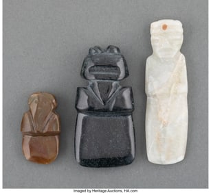 70292: Three Jade Celt Pendants Costa Rica, c. 100-700