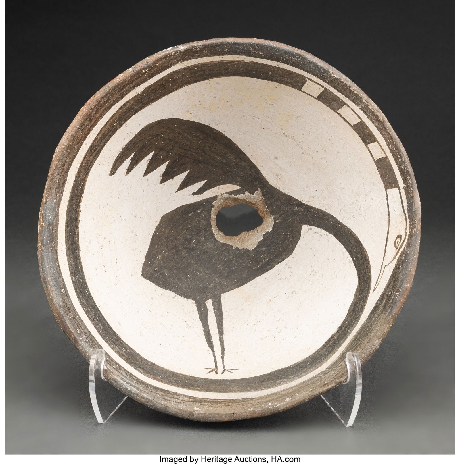 A Mimbres Black-On-White Figural Bowl  c. 950 - (1 of 1)