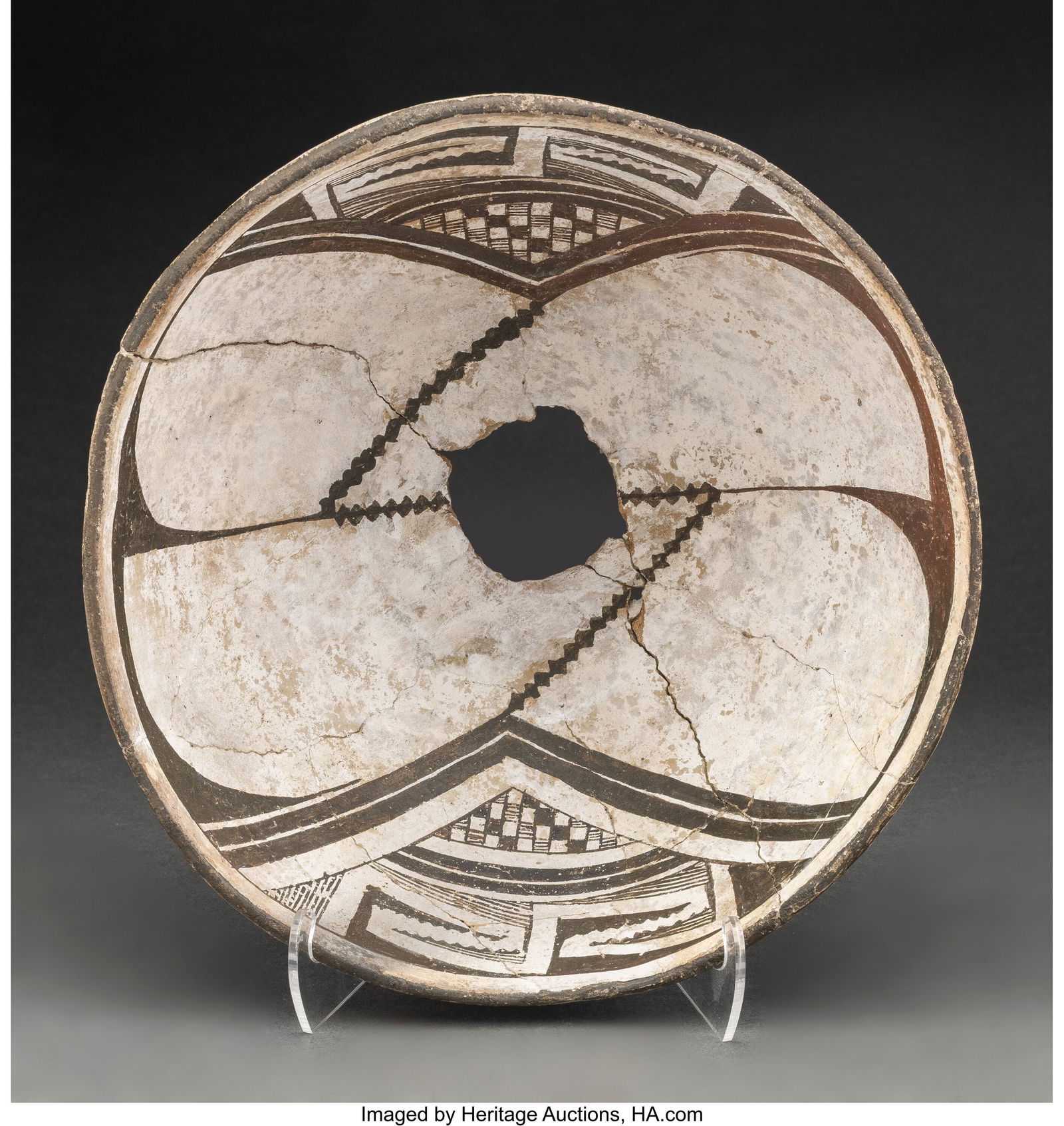 A Mimbres Black-On-White Bowl  c. 950 - 1150 AD (1 of 2)