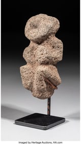 70105: A Rare Mimbres Stone Human Effigy c. 950 - 1150