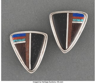 70010: A Pair of Hopi Earrings Charles Loloma c. 198