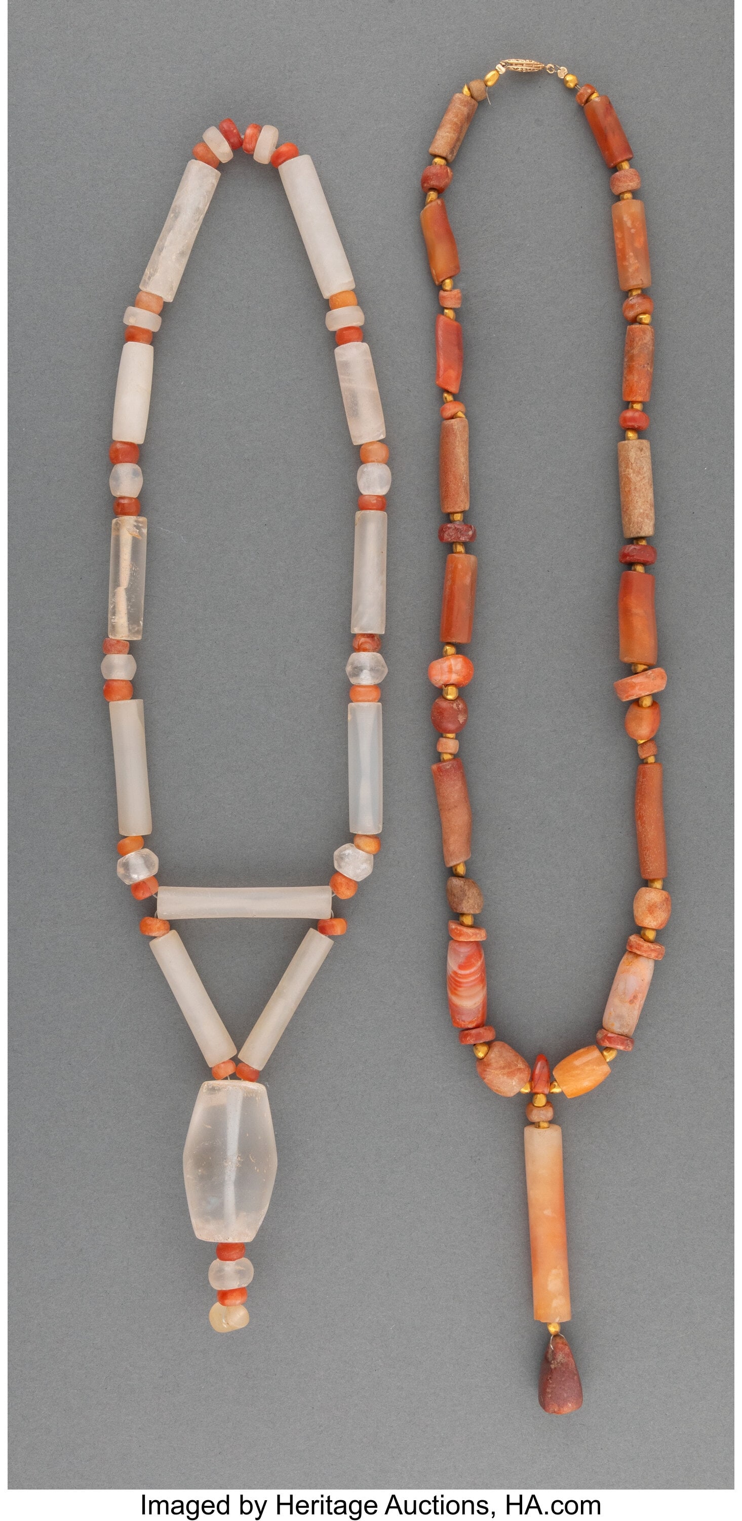 Two Pre-Columbian Crystal and Carnelian Necklace (1 of 1)