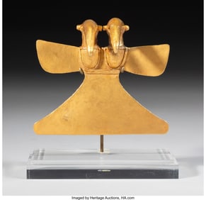 70303: A Sinu Double-Headed Eagle Gold Pectoral Colomb