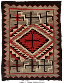 70123: A Large Navajo Regional Rug Ganado c. 1920 nat