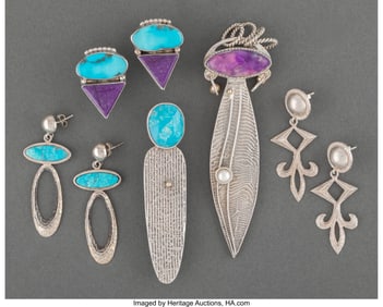 70029: Five Southwest Jewelry Items c. 1990 including