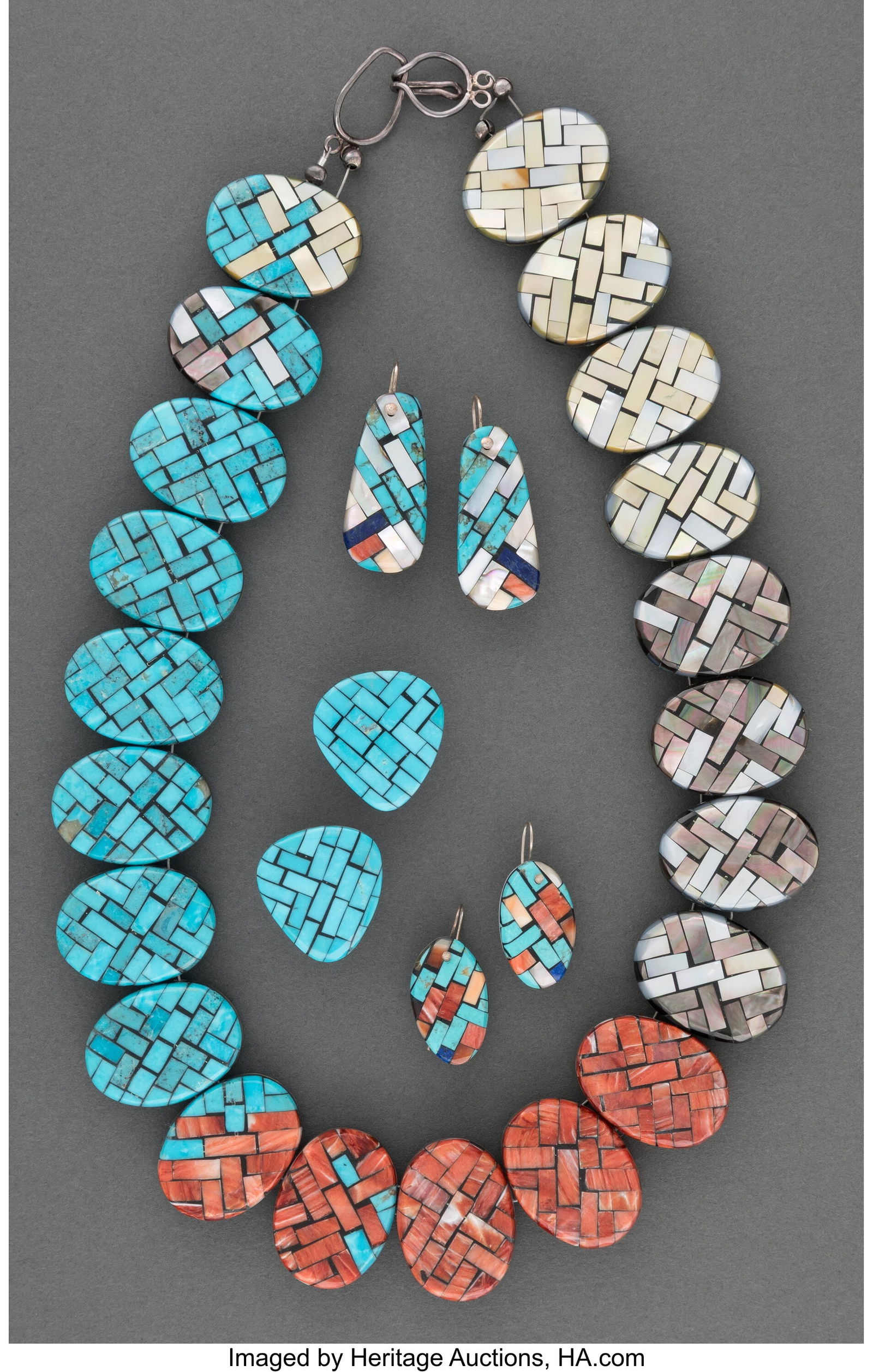 A Santo Domingo Jewelry Suite  c. 1995  includin (1 of 2)