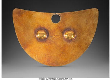 70312: A Quimbaya Gold Nose Ornament Colombia, c. 500-