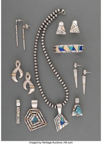 70039: Nine Navajo Jewelry Items c. 2000 including f