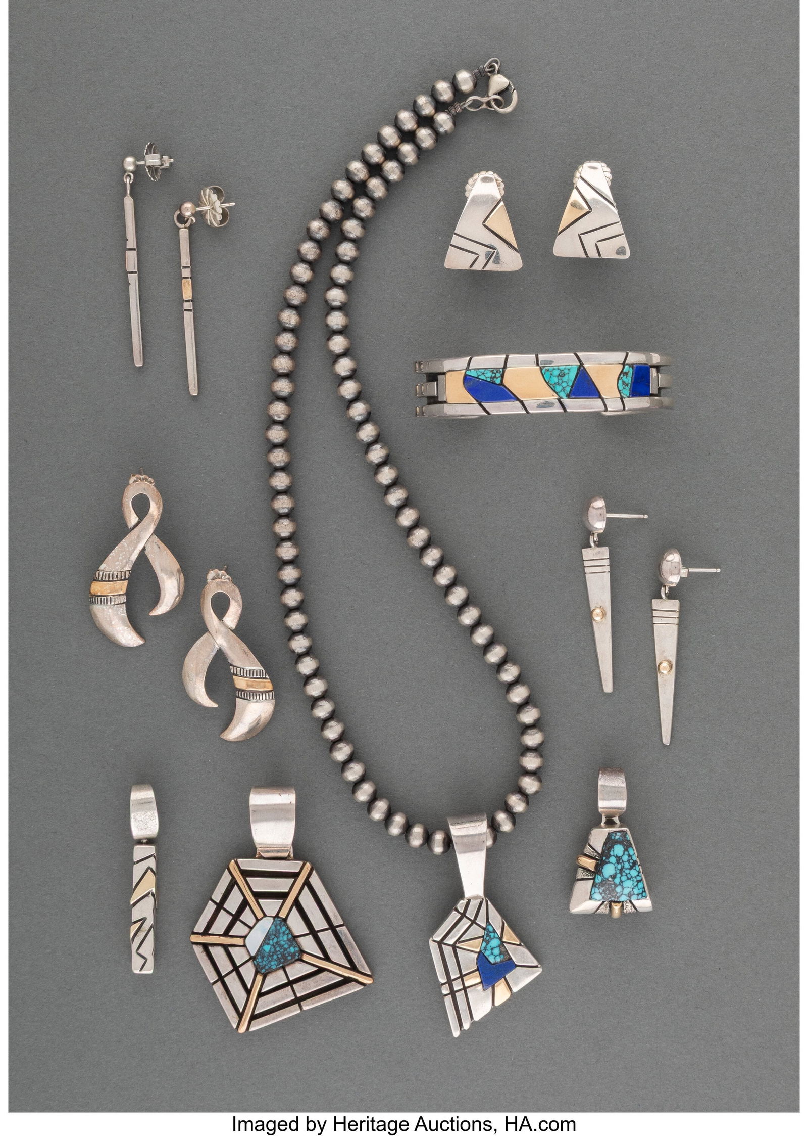 Nine Navajo Jewelry Items   c. 2000  including f (1 of 2)