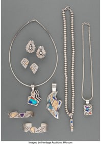 70041: Eight Navajo Jewelry Items c. 2000 including