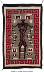 70141: A Navajo Pictorial Rug c. 1935 native handspun