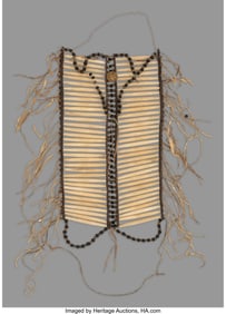 70221: A Sioux Breast Plate c. 1880 bone hairpipe bea