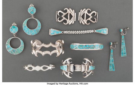 70051: Eight Southwest Jewelry Items c. 1965 includin