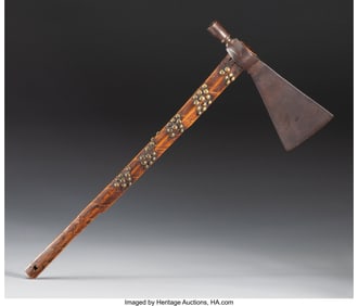 70229: A Plains Pipe Tomahawk c. 1860 file branded wo