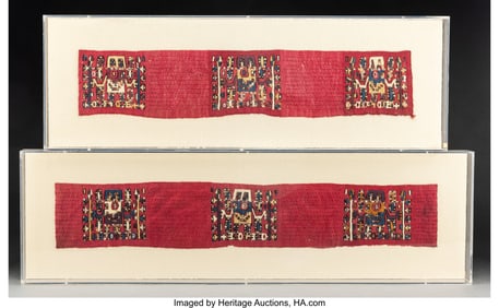 70323: Two Huari (Wari) Openwork Tapestry Weave Panels