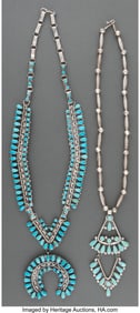 70053: Two Southwest Necklaces c. 1980 one stamped Bi