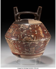70327: A Nazca Polychrome Bridge-Spout Vessel Peru, c.