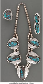 70057: Three Navajo Jewelry Items c. 1975 including a