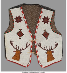 70235: A Blackfoot Beaded Hide Pictorial Vest c. 1900