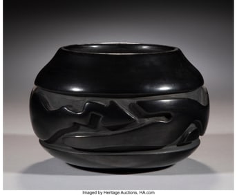 70060: A Santa Clara Carved Blackware Jar Nathan Youn