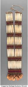 70239: A Sioux Woman's Breast Plate c. 1900 bone hair