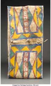 70240: A Sioux Painted Parfleche Case c. 1900 rawhide