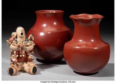70063: Three Southwest Pottery Items c. 1990 includin