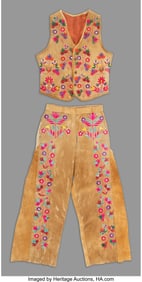 70242: A Santee Sioux Quilled Hide Suit c. 1890 inclu