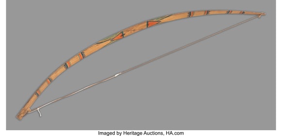 70163: A Cheyenne Painted Wood Bow c. 1875 inscribed