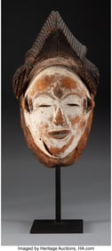 70340: A Punu or Lumbo Mask (Mukudji) Gabon, late 19th