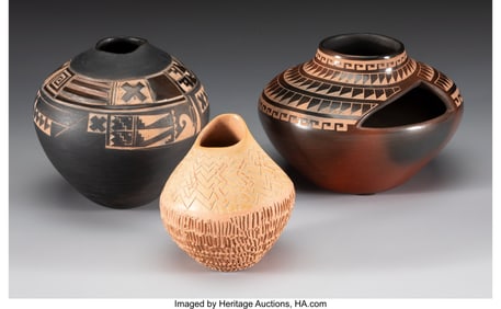 70072: Three Santa Clara Polychrome Jars c. 1988 - 20