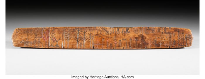70250: A Potawatomi Prescription Stick c. 1870 carved