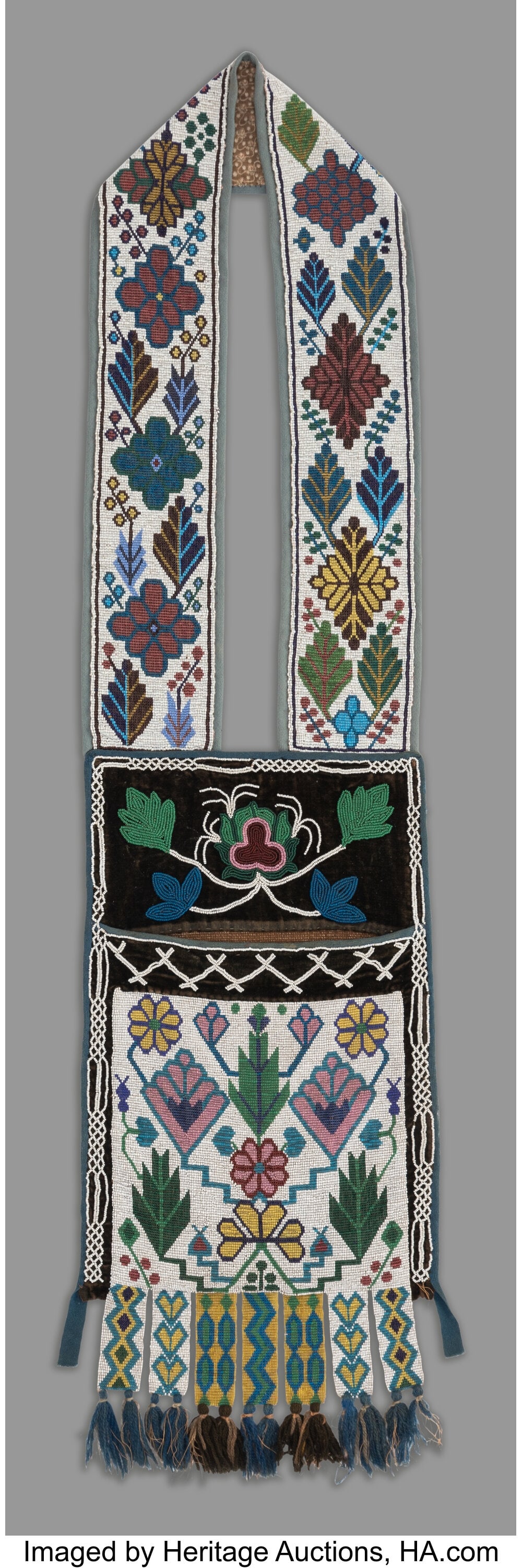 A Chippewa Loom-beaded Bandolier Bag  c. 1885  v (1 of 2)