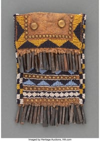 70171: An Apache Beaded Hide Strike-A-Light Case c. 18