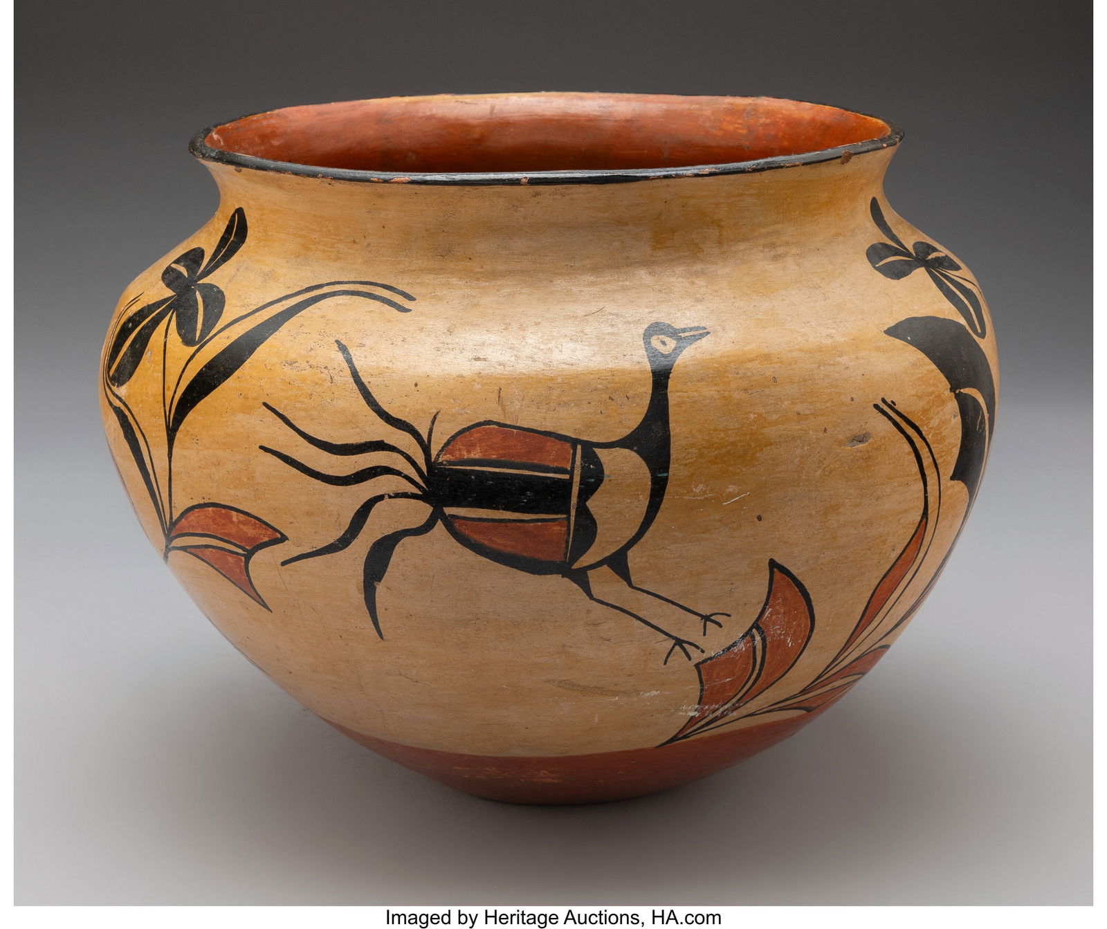 A Santo Domingo Polychrome Jar  c. 1935  clay, p (1 of 2)