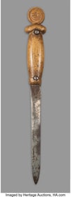 70260: An Alaskan Eskimo Figural Dagger c. 1860 carve