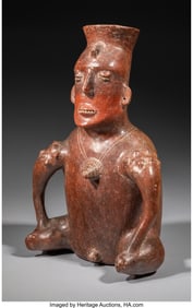 70263: A Large Colima Seated Shaman c. 200 BC - 100 AD